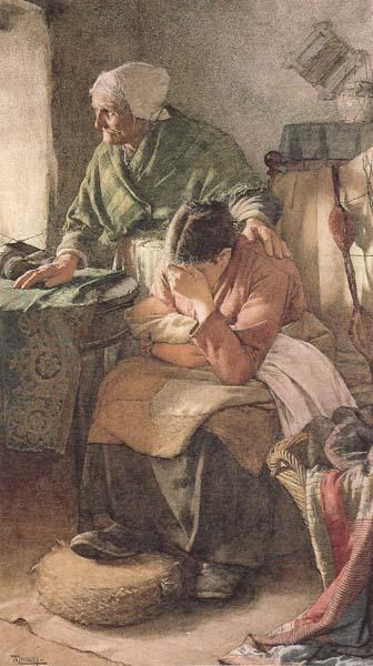 Walter Langley,RI But Men must work and Women must weep (mk46) china oil painting image